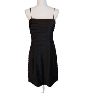 JS Collections Black Pleated Cocktail Dress Size 8 Petite 90's Y2K Whimsigoth